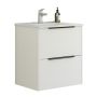 Scanbad underskab med vask Now/Arial hvid stribet 2 skuffer 61x45,5 cm