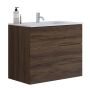 Scanbad underskab med vask Delta/Micca brun eg m/push open 80 cm