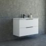 Scanbad underskab med vask Now/Arial hvid stribet 2 skuffer 101x45,5 cm