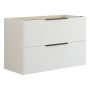 Scanbad underskab med vask Now/Arial hvid stribet 2 skuffer 101x45,5 cm