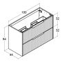 Scanbad underskab med vask Now/Arial sand stribet 2 skuffer 101x45,5 cm