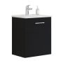 Scanbad underskab med vask Multo/Arial sort struktur 1 låge 51x36,5 cm