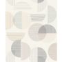 Rasch tapet geometriske cirkler 10,5x0,53 m beige