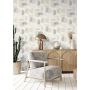Rasch tapet geometriske cirkler 10,5x0,53 m beige