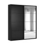 Flexislide Shape garderobeskab sort/spejl 153x218,5x60 cm