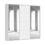 Flexislide Shape garderobeskab hvid/spejl 220x218,5x60 cm