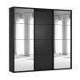 Flexislide Shape garderobeskab sort/spejl 220x218,5x60 cm