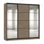 Flexislide Shape garderobeskab røget eg/spejl 220x218,5x60 cm