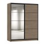 Flexislide Shape garderobeskab røget eg/spejl 153x218,5x60 cm
