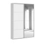 Flexislide Shape garderobeskab hvid/spejl 120x218,5x60 cm