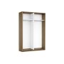 Flexislide Shape garderobeskab røget eg/spejl 120x218,5x60 cm