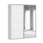 Flexislide Shape garderobeskab hvid/spejl 153x218,5x60 cm