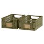 Foldbar opbevaringskasse grøn 25x16x10 cm 2 stk.