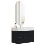 Scanbad underskab med vask Delta/Asyre sort eg m/push open 81 cm