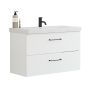 Scanbad underskab med vask Delta/Lazuli Mini mat hvid m/greb 83x38 cm