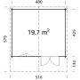 Palmako hytte Britta ubehandlet nordisk gran 19,7 m²