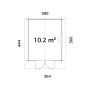 Palmako hytte Sally ubehandlet 10,2 m²