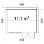 Palmako hytte Iris ubehandlet nordisk gran 11,7 m²