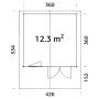 Palmako hytte Sally ubehandlet 12,3 m²