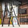 Batavia trappestige 3 trin sort aluminium