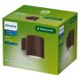Philips væglampe Fylx GU10 H9 cm brun