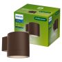 Philips væglampe Fylx GU10 H9 cm brun