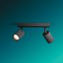Philips spotlampe Wyatt 2xGU10 L24 cm sort