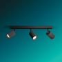 Philips spotlampe Wyatt 3xGU10 L44 cm sort