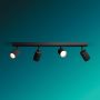 Philips spotlampe Wyatt 4xGU10 L62 cm sort