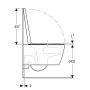 Geberit væghængt toilet iCon TurboFlush rimless m/sæde 53 cm