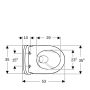 Geberit væghængt toilet iCon TurboFlush mat hvid rimless m/sæde 53 cm