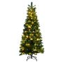 Nordic Winter kunstigt juletræ smalt m/lys plast 180x86 cm