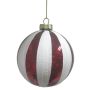 Nordic Winter julekugle rød/hvid Ø10 cm