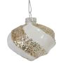 Nordic Winter julekugle hvid/guld Ø8 cm