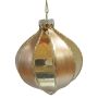 Nordic Winter julekugle guld stribet Ø8 cm