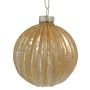 Nordic Winter julekugle glas guld med glimmer Ø8 cm