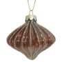 Nordic Winter julekugle brun m/guld glimmer Ø8 cm