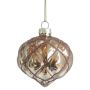 Nordic Winter julekugle kobber glimmer Ø8 cm