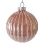 Nordic Winter julekugle lyserød Ø8 cm m/hvid glimmer