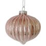 Nordic Winter julekugle lyserød m/hvid glimmer Ø8 cm