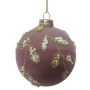Nordic Winter julekugle lilla m/guld glimmer Ø8 cm