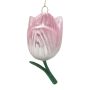 Nordic Winter julekugle tulipan glas lyserød