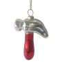 Nordic Winter julekugle hammer glas rød