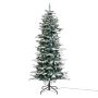 Nordic Winter juletræ Frost m/sne & lys plast 180x86 cm