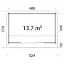 Palmako udestue Ines Slide ubehandlet 13,7 m²