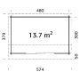 Palmako udestue Ines Slide Plus ubehandlet 13,7 m²