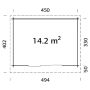 Palmako udestue Lea Slide ubehandlet 14,2 m²
