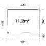 Palmako udestue Andrea Slide ubehandlet 11,2 m²
