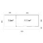 Palmako udestue Andrea Slide Plus ubehandlet 17,1+7,9 m²