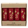 Adventsbloklys rød m/hjerter og trommer 10 cm